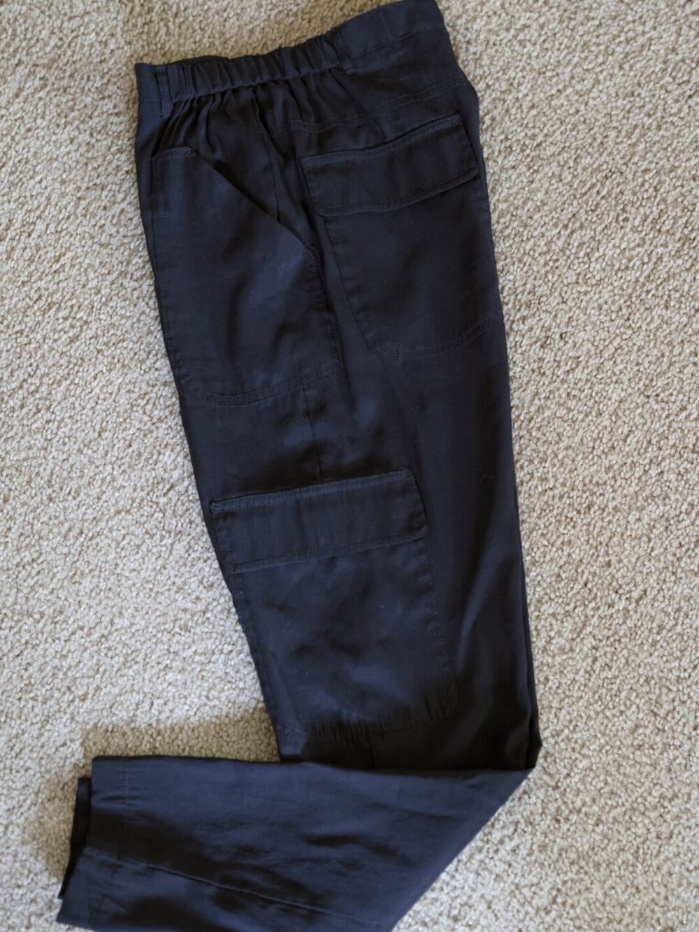 Max Studio Black Straight Leg Cargo Pocket Pants Sz 26